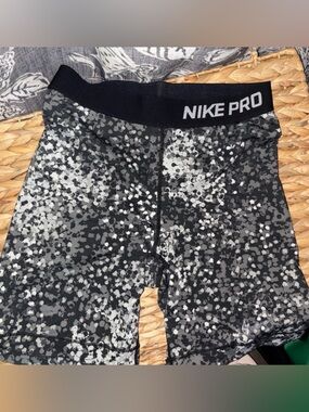 Nike Pro Black and Gray Speckle Compression Shorts
